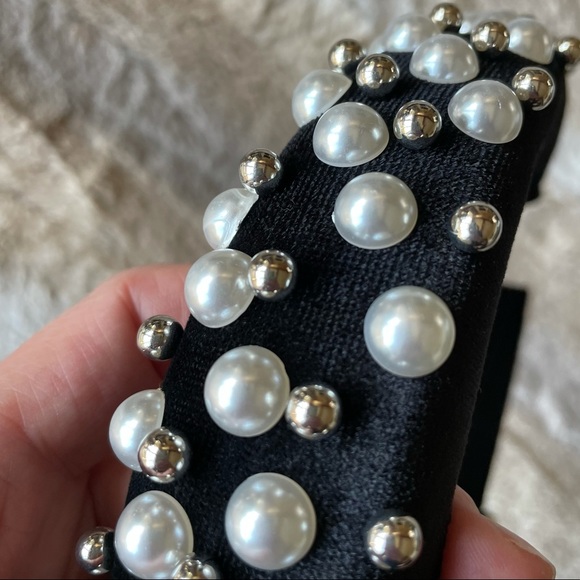 Velvet Padded Pearl Headband NIB main image 6